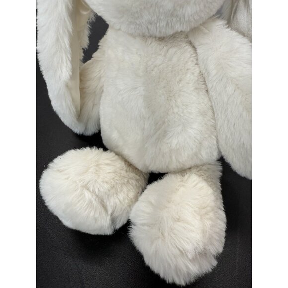 Spark Create Soft Bunny Rabbit White Plush Satin Ears Rattle 16” Stuffed Animal - Picture 11 of 11